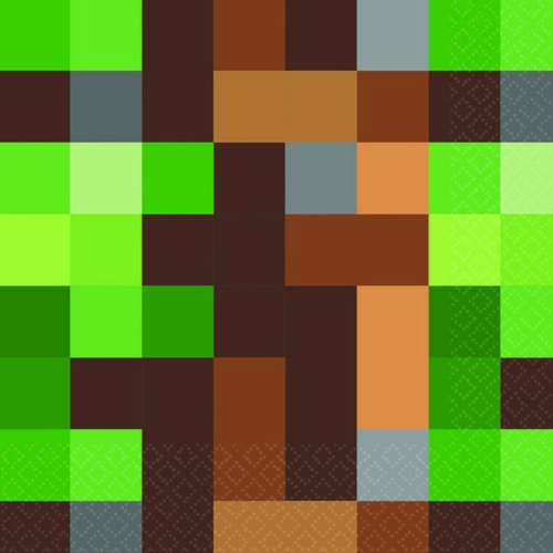 Minecraft Pixilated Lunch Napkins
